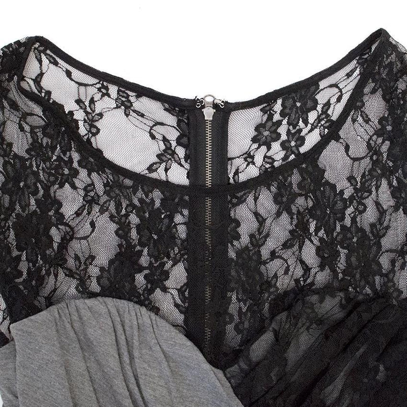 Tracy Reese Grey Jersey Dress with Black Lace
