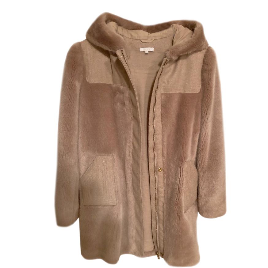 Chloe Kids Wool Faux Fur Hooded Jacket
