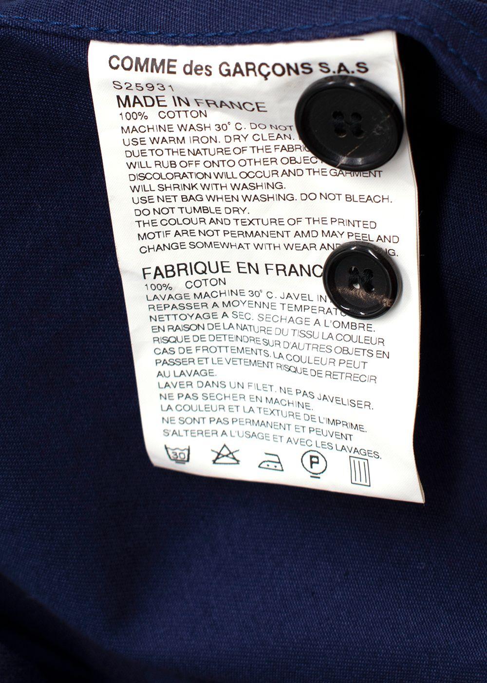 Comme Des Garcons Navy Unlined Longline Trench Coat