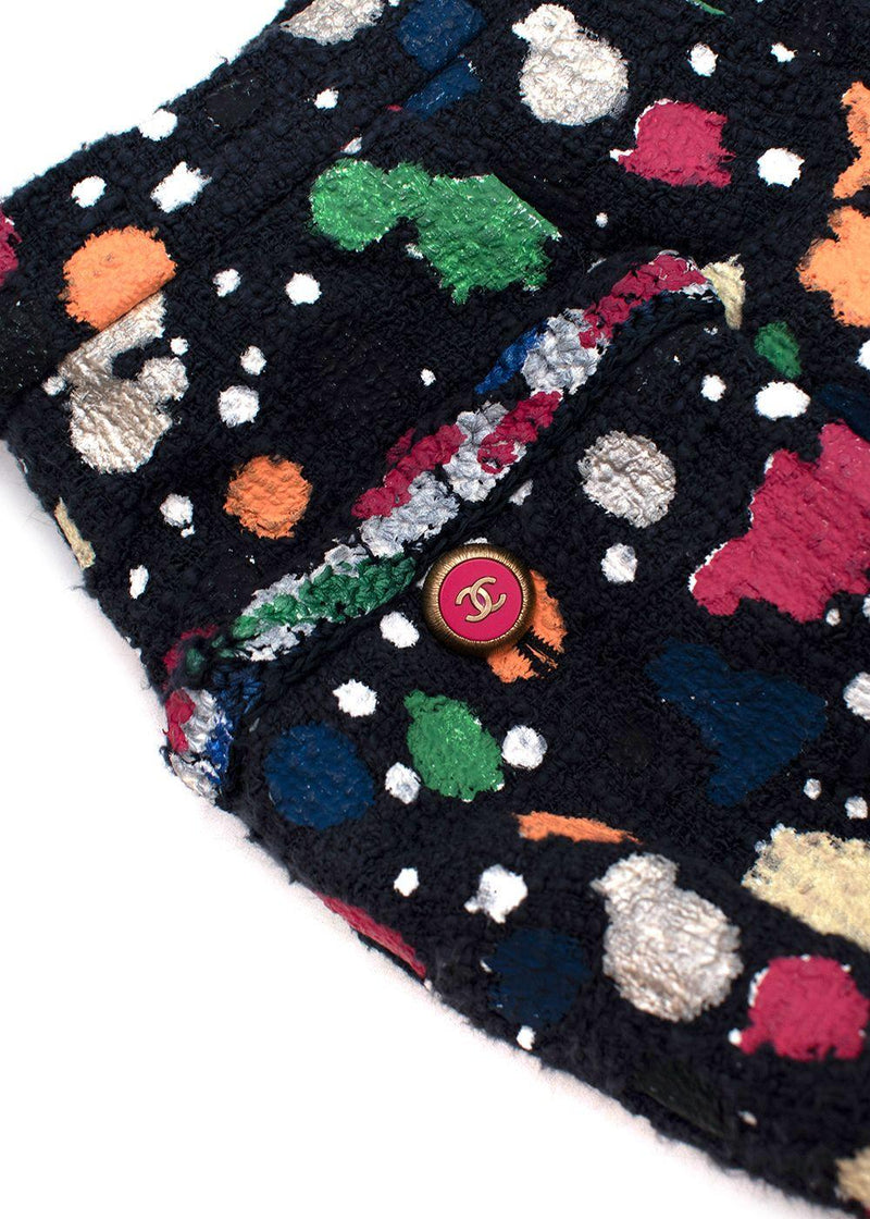 Chanel Cotton Tweed Hand Painted Multicoloured Skirt