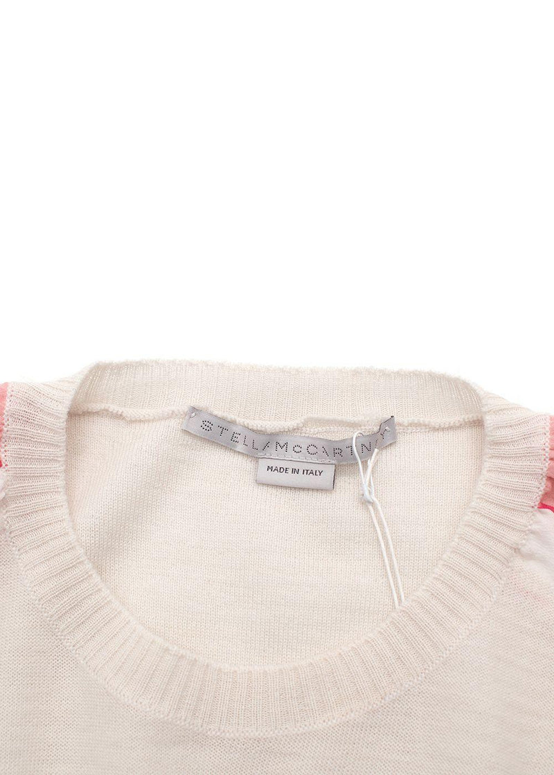 Stella McCartney Beige Contrast Sleeve Wool Sweater