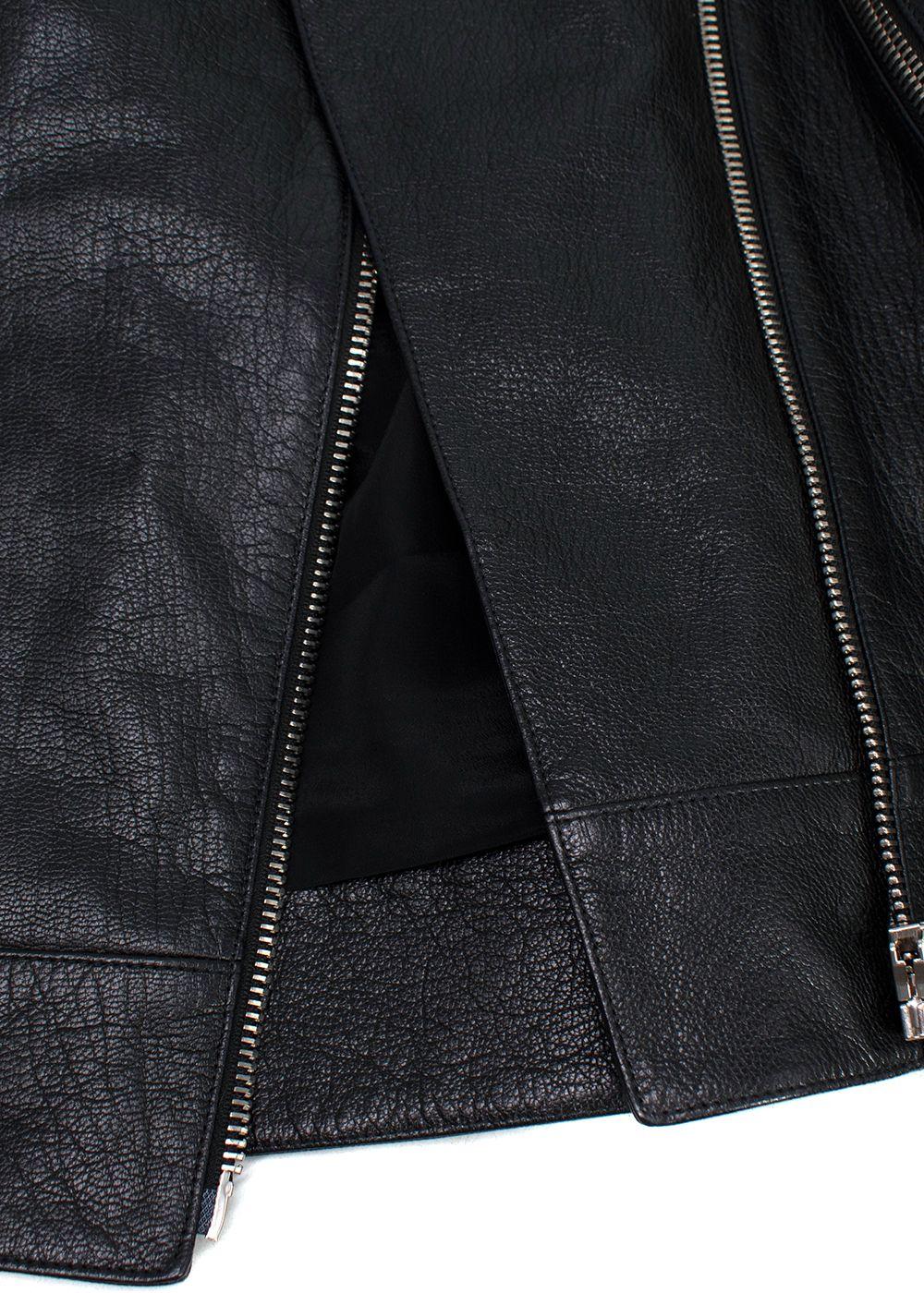 Michael Kors Collection Black Leather Biker Jacket