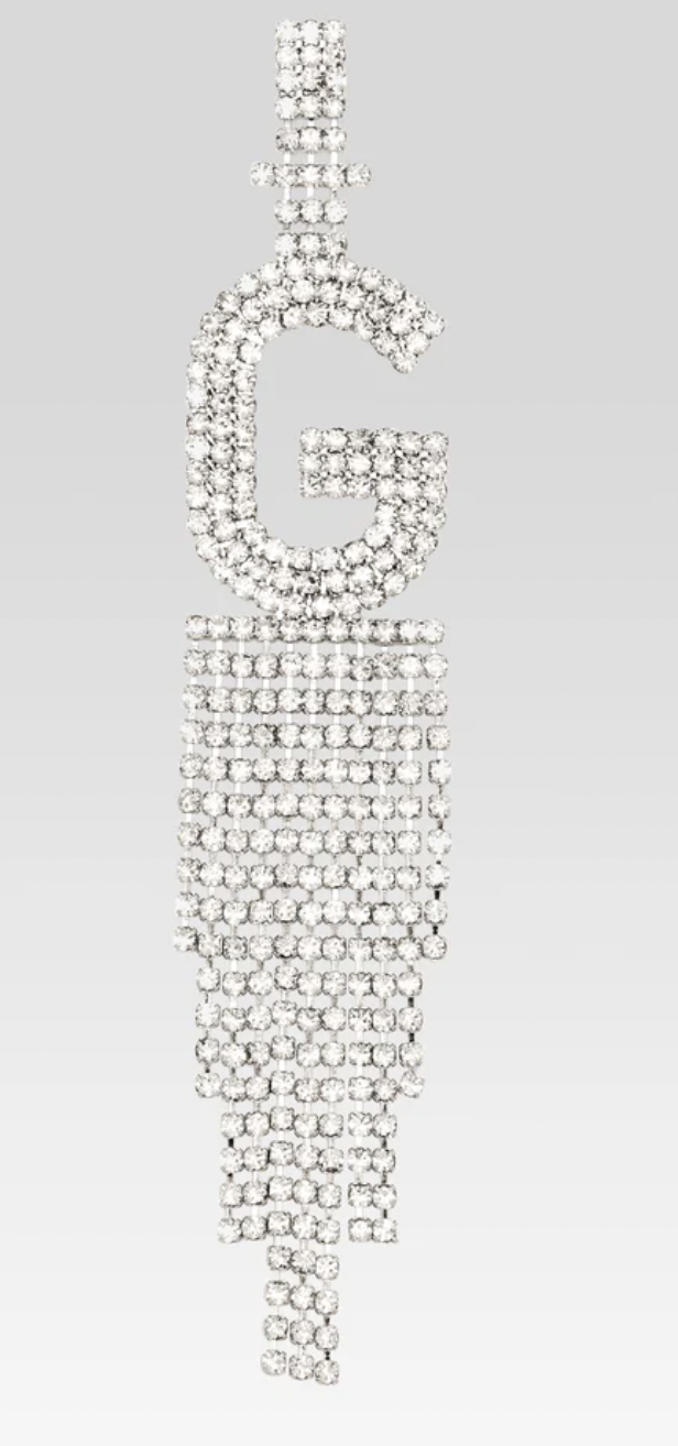 Retrofête Silver "G" Alphabet Earring