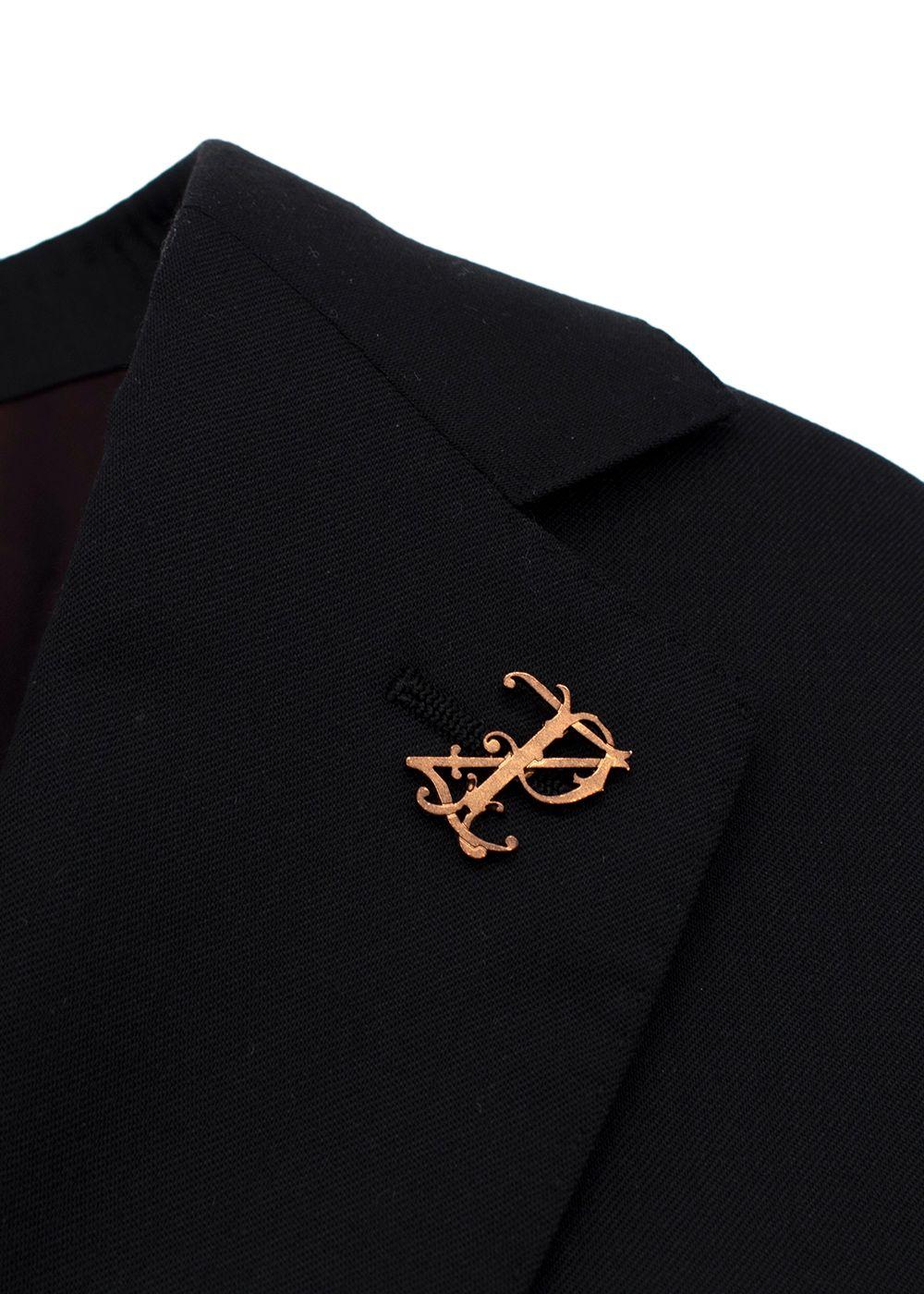 Pal Zileri Black Single Breasted Wool Blazer