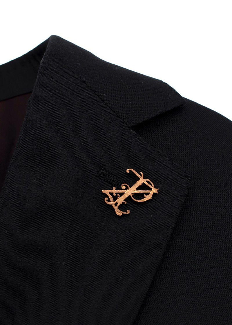 Pal Zileri Black Single Breasted Wool Blazer