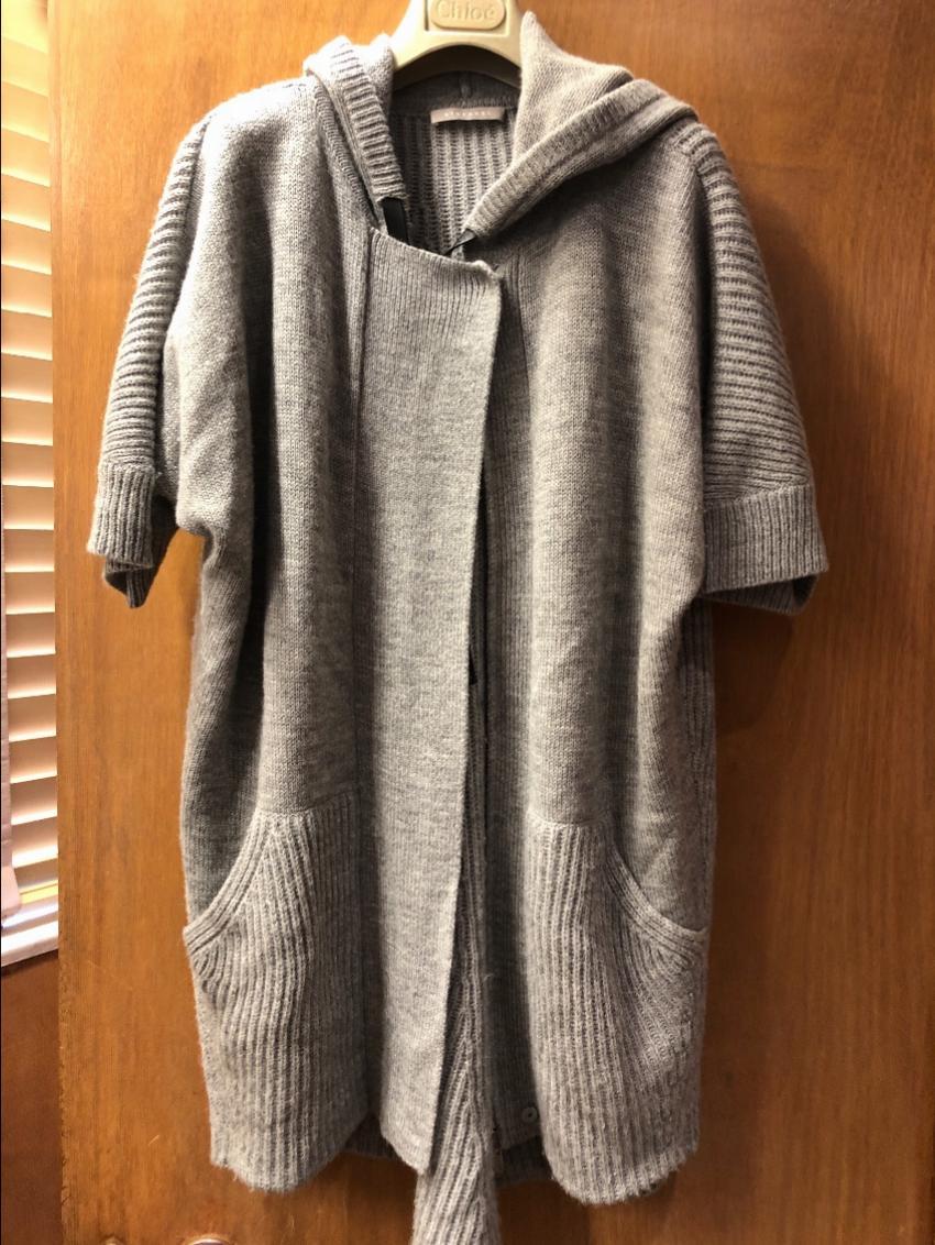 Stefanel Hooded Wool-Blend Cardigan