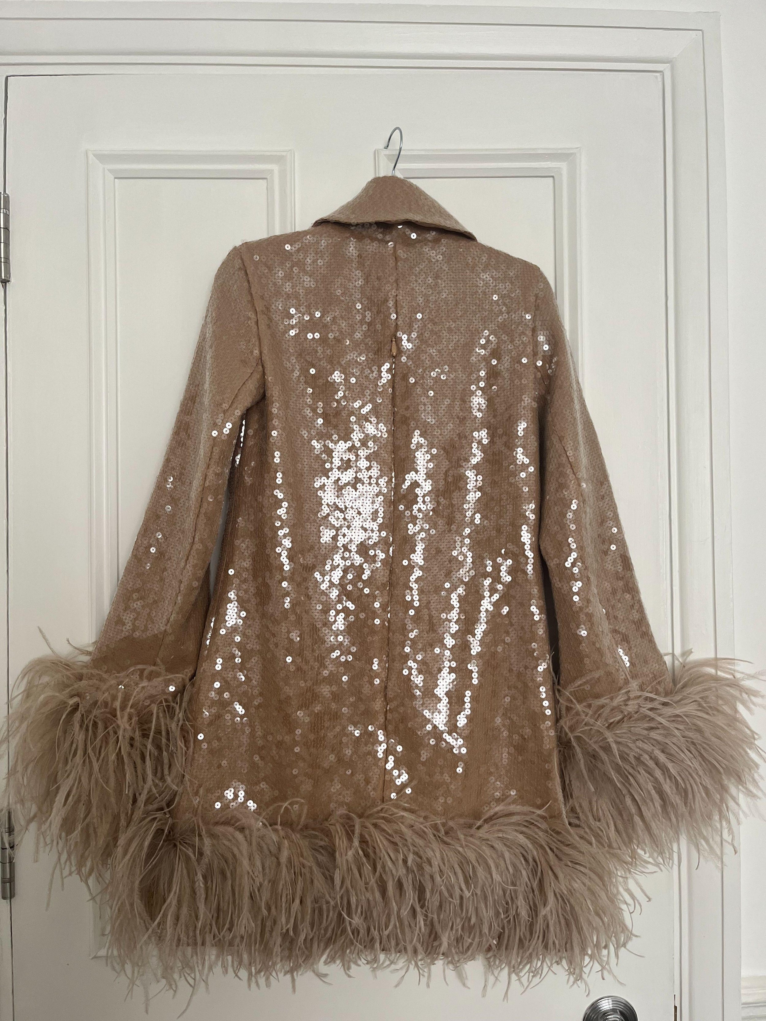 16Arlington Beige Sequin Michelle Mini Dress