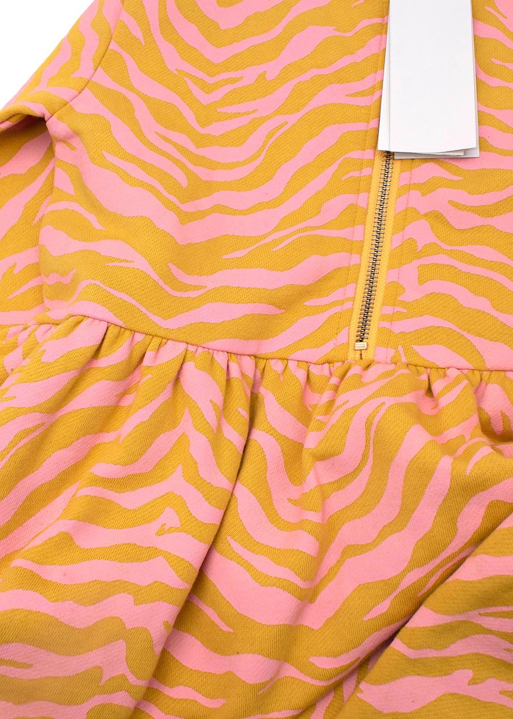 Long Sleeved Orange And Pink Tiger print Dress