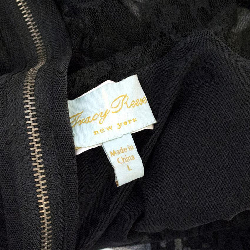 Tracy Reese Grey Jersey Dress with Black Lace