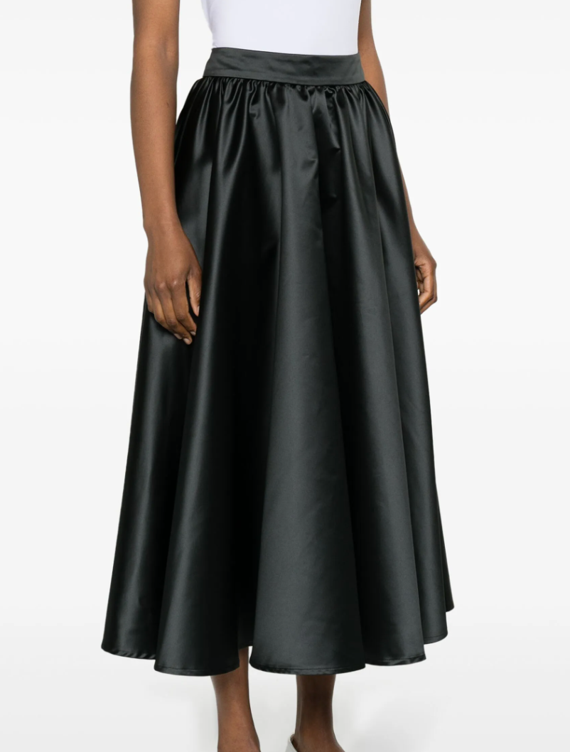 Patou Volume Satin Midi Skirt