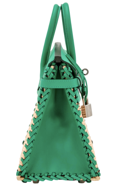 Limited Edition Hermès Birkin 25 Picnic Osier Wicker/Swift Vert Menthe Palladium Hardware