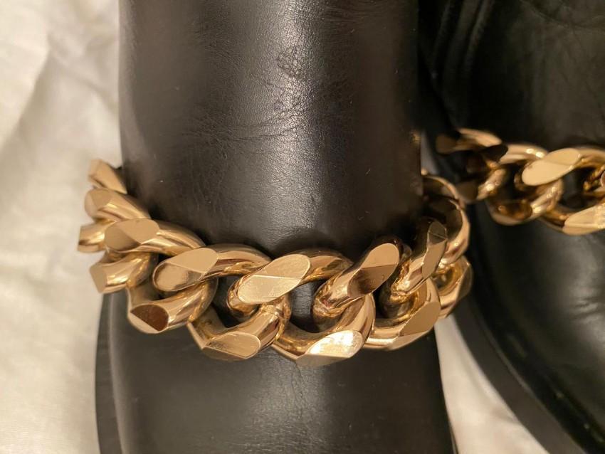 Givenchy Black Leather Chain Draped Boots