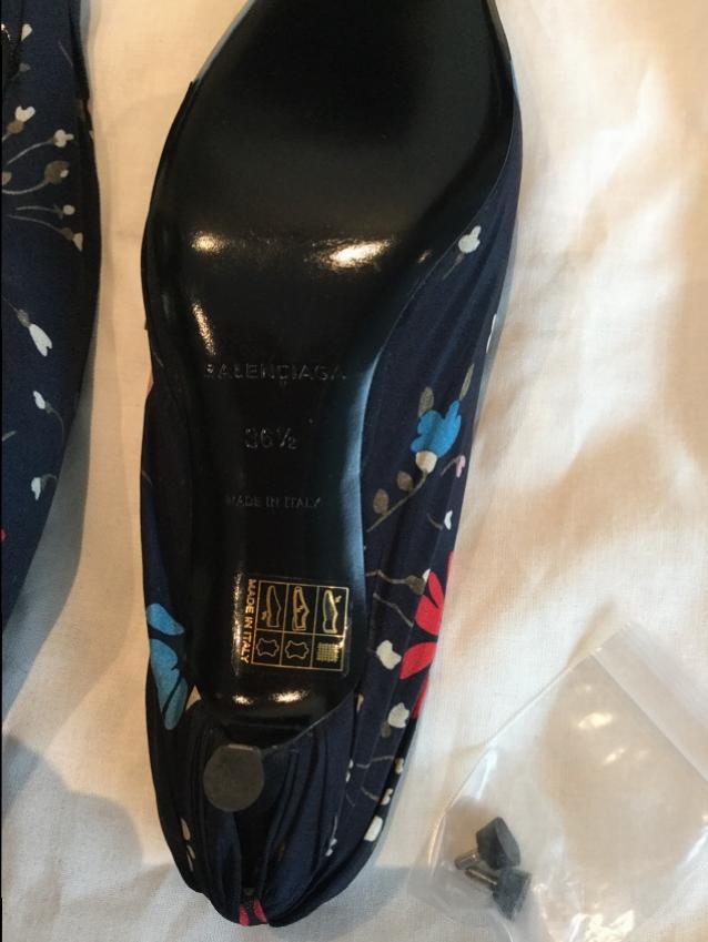 Balenciaga Floral Print Knife Mules