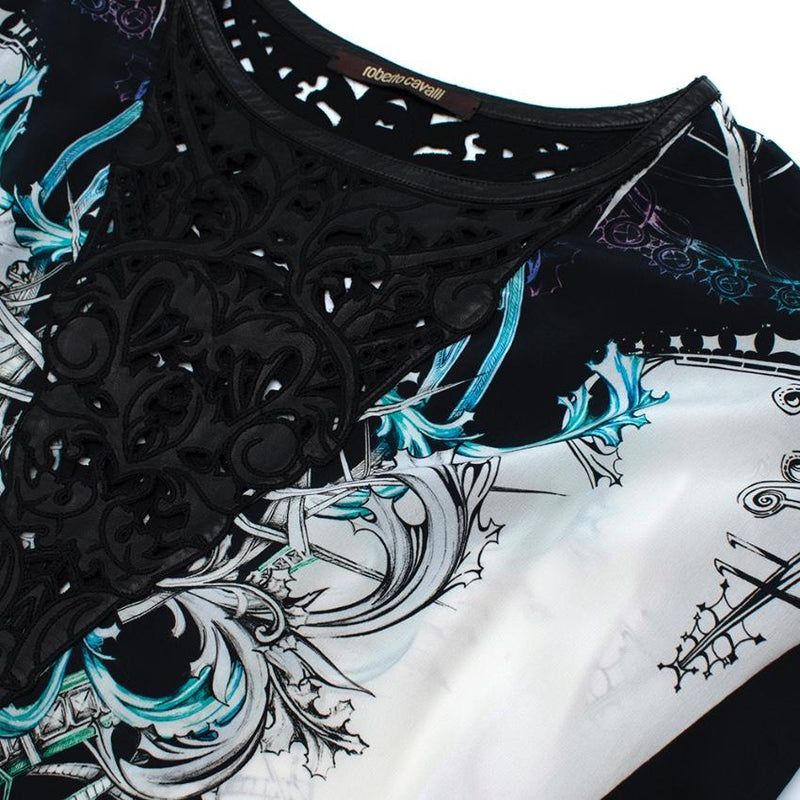 Roberto Cavalli Printed Embroidered Shift Dress