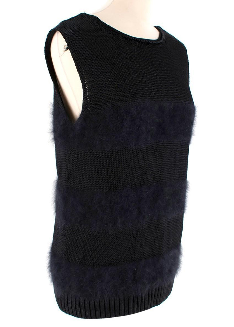 Balenciaga Black Angora Blend Knit Vest