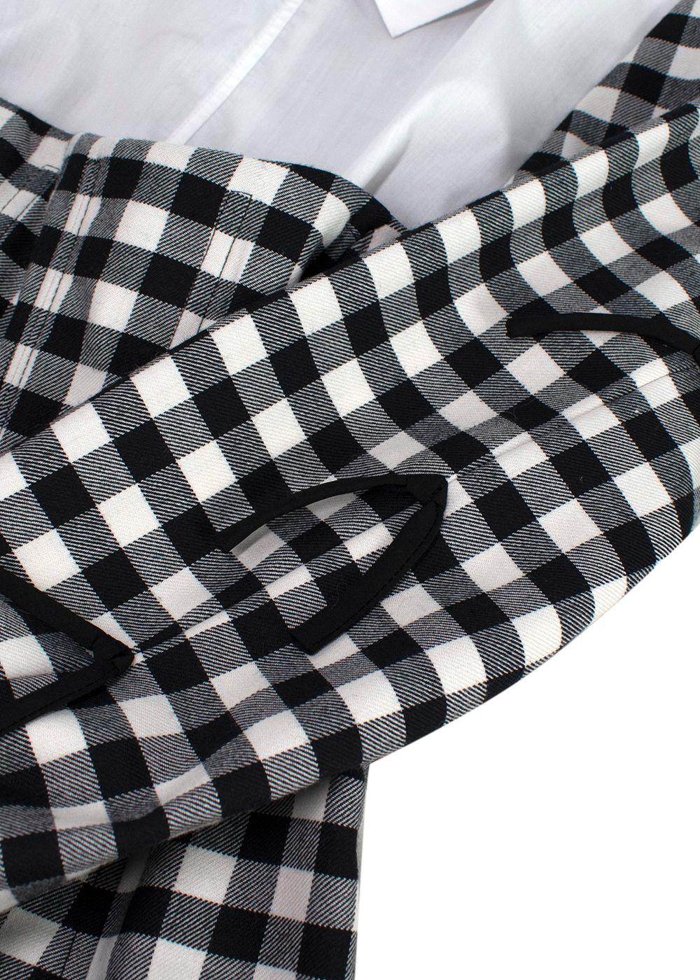 Black Lela Rose Gingham Stretch Cotton Dress