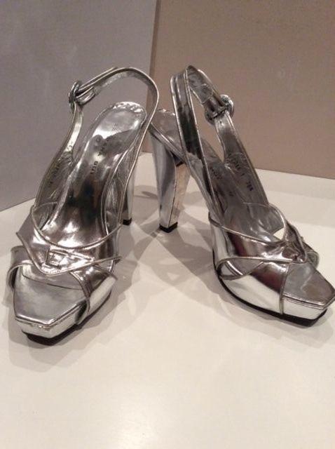 Barbara Bui silver metallic heels