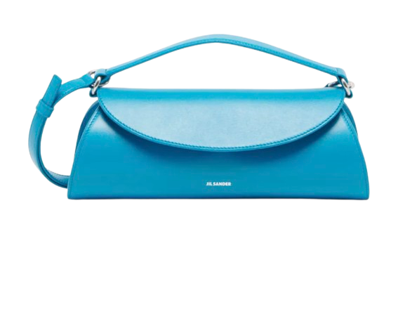 Turquoise Leather Cannolo bag
