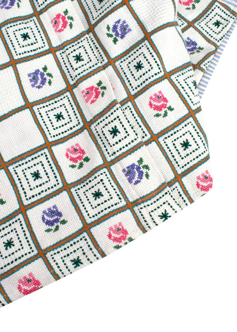 Rianna + Nina Floral Crochet Square Shirt