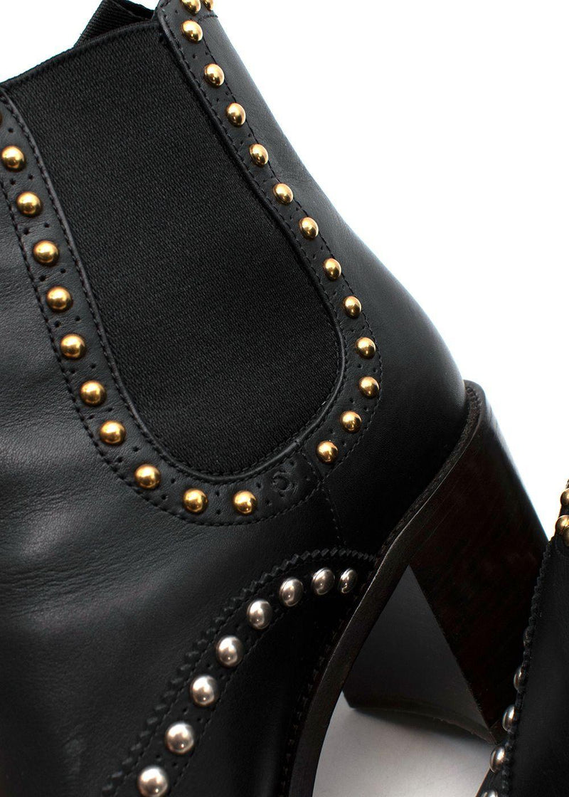 Prada Black Studded Western Boots