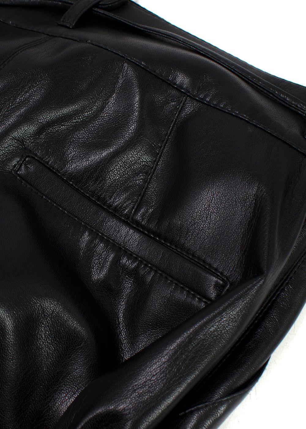 Nanushka Black Chimo Vegan Leather Wide-leg Trousers