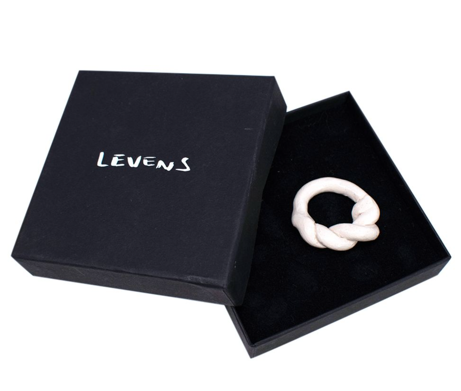Levens Glazed Clay Chunky Twist Ring