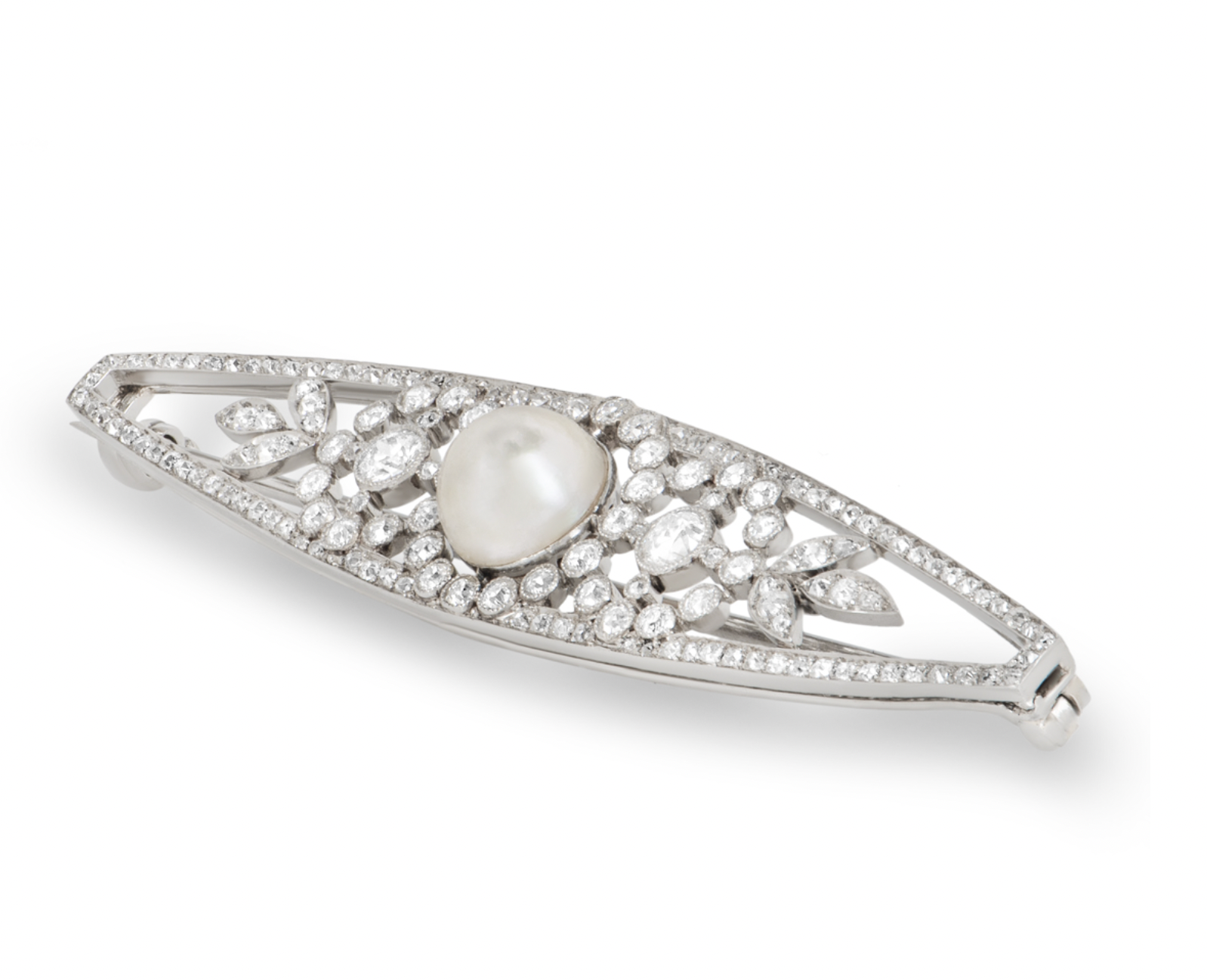 platinum, diamond & pearl brooch