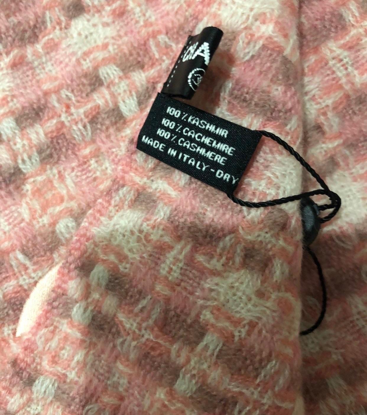 Chanel Pink  Cashmere Scarf