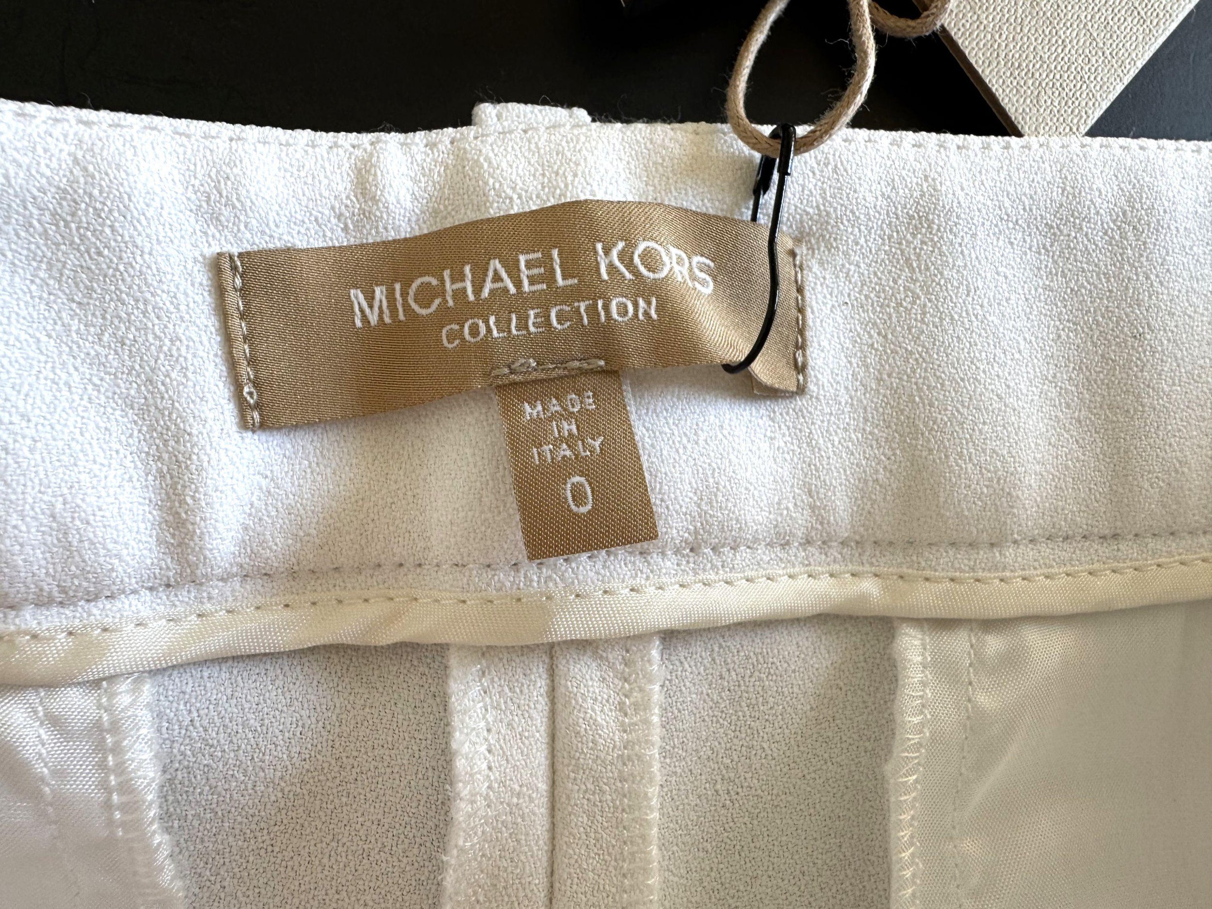 Michael Kors White Crepe Cropped Trousers