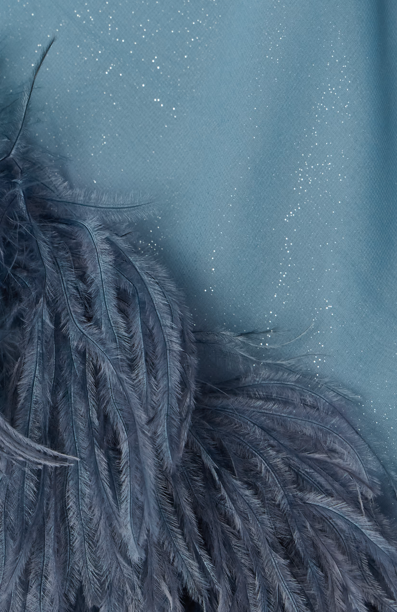 OSÉREE Lumière Feather-Trimmed Glittered Chiffon Straight-Leg Pants