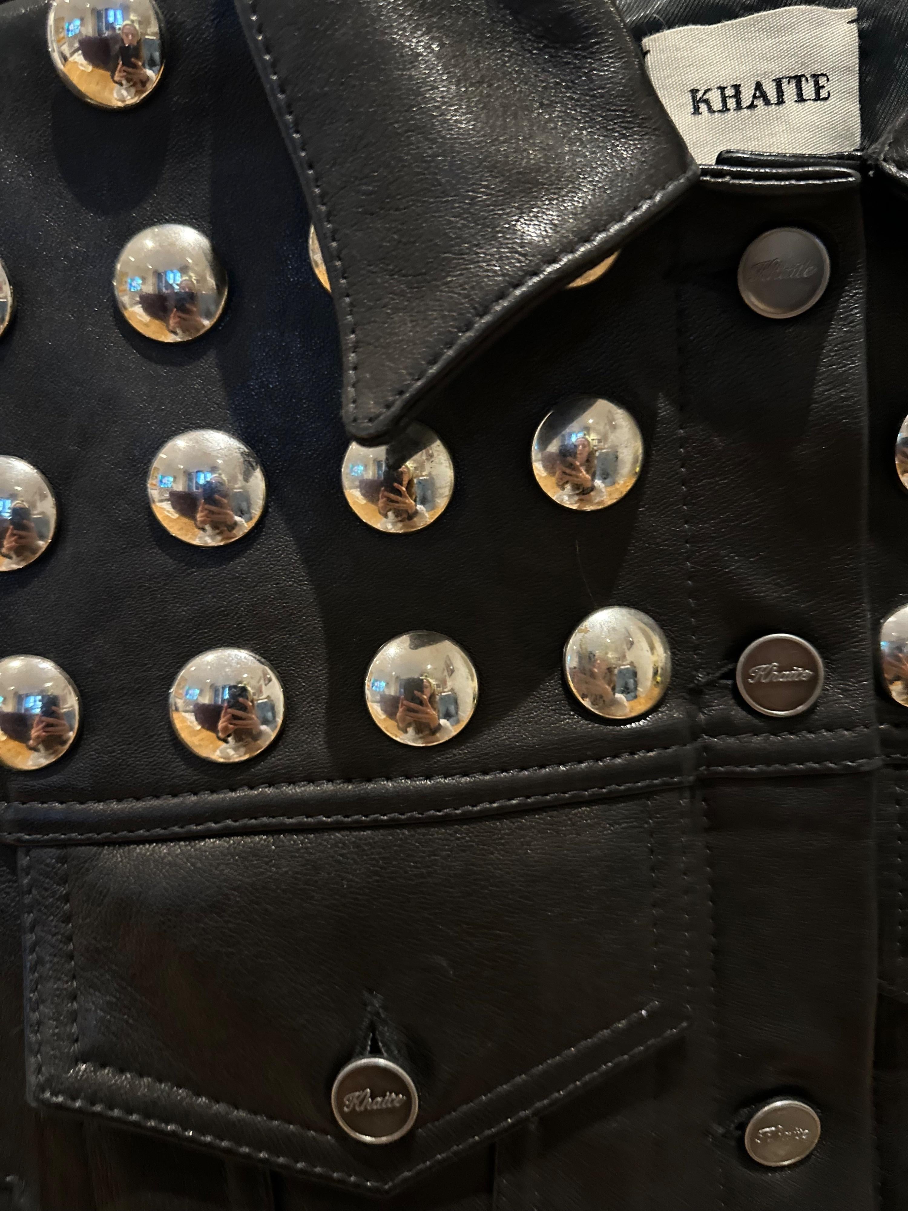 Khaite Black Rizzo Studded Leather Jacket