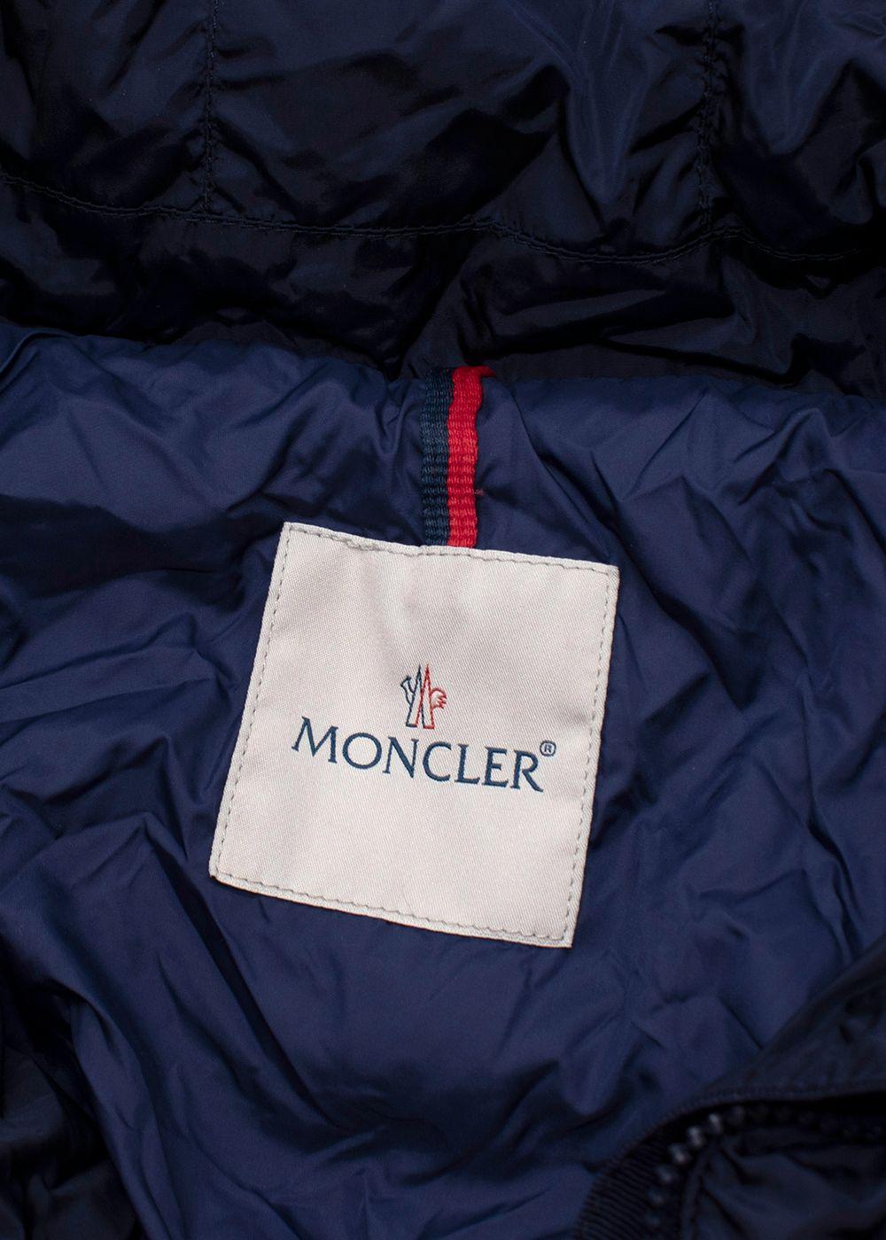 Moncler Navy Flammette Long Down Puffer Coat
