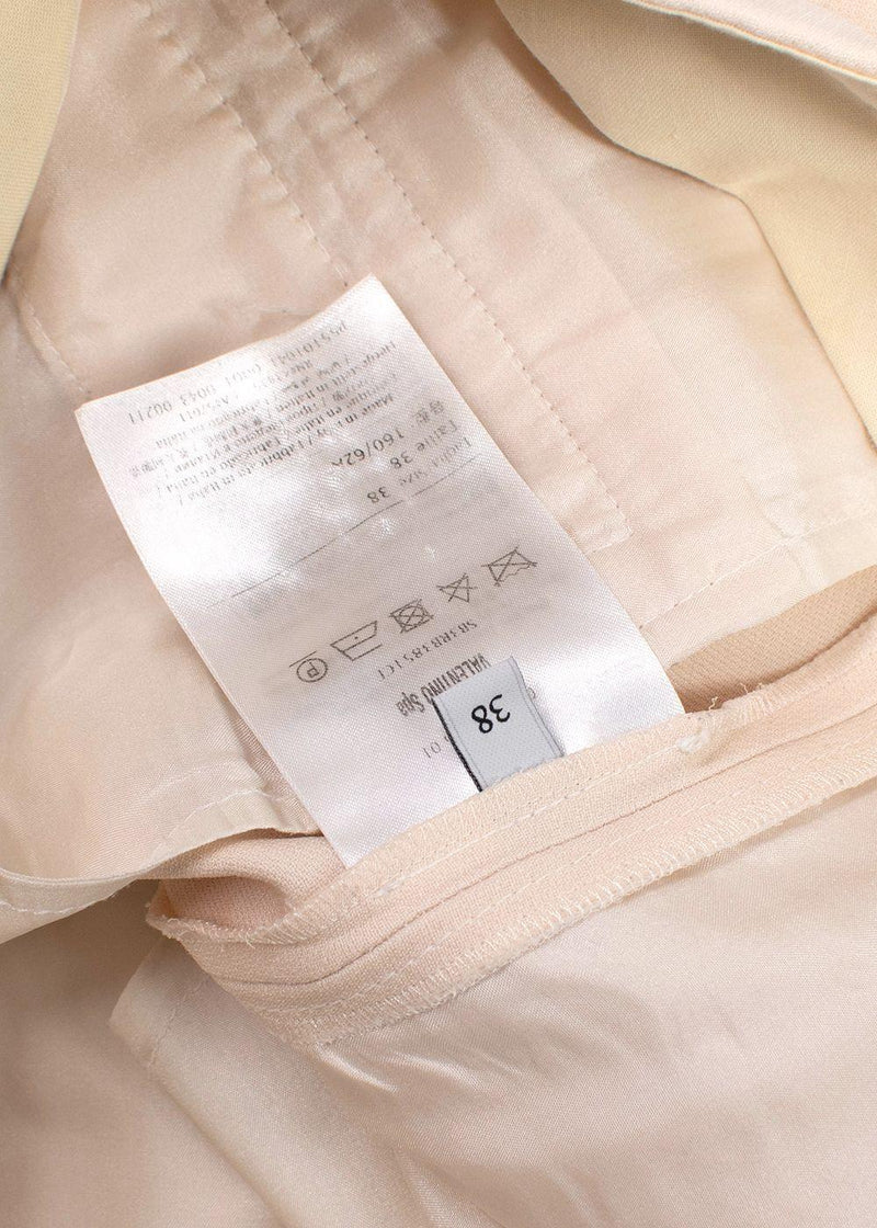 Valentino Cream Tailored Cropped Trousers