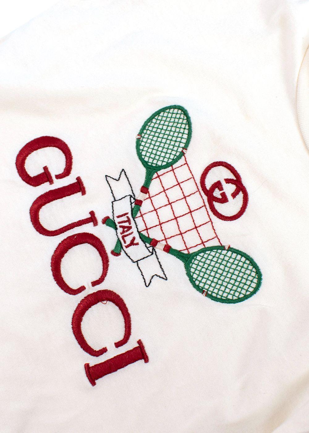 Gucci Cream Tennis Logo T-Shirt 12/18months