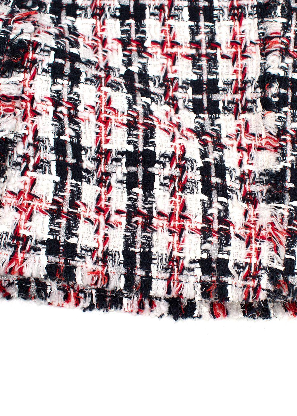 Balmain Red, White & Blue Tweed Skirt