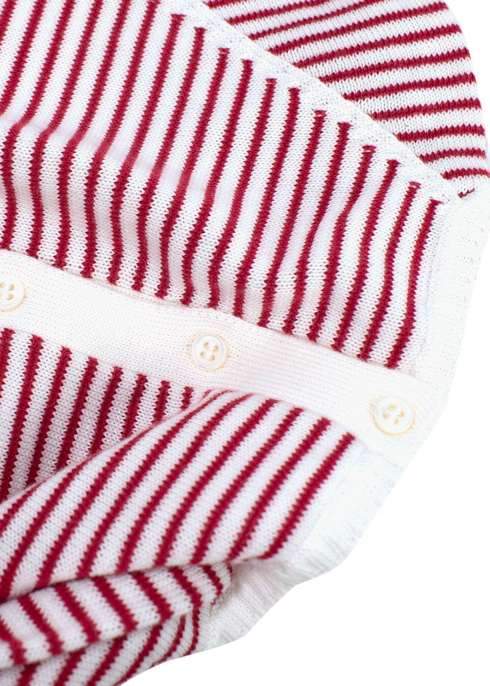 Loro Piana 3-6m Red and White Striped Knit Baby Top and Pants Set