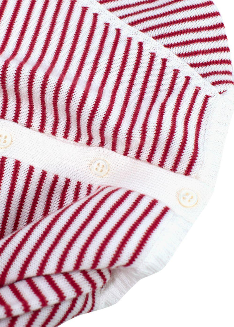 Loro Piana 3-6m Red and White Striped Knit Baby Top and Pants Set