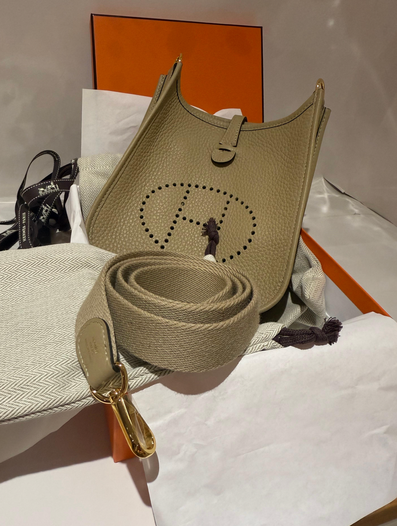 Hermes Mini Evelyne 16 Beige Marfa Clemence