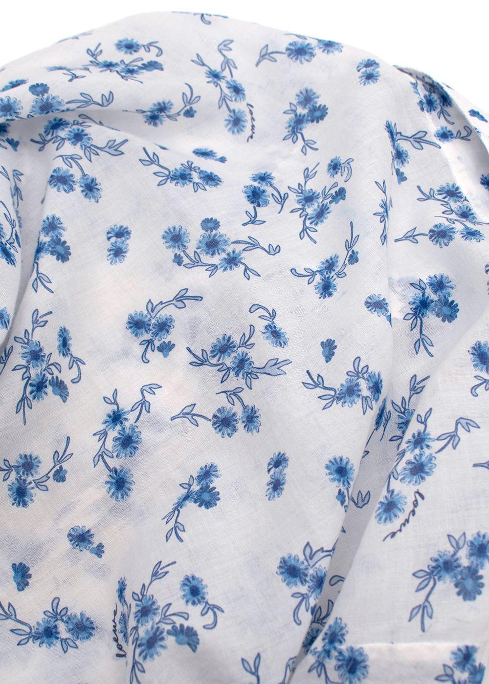 Loewe White Floral Oversized Cotton Shirt