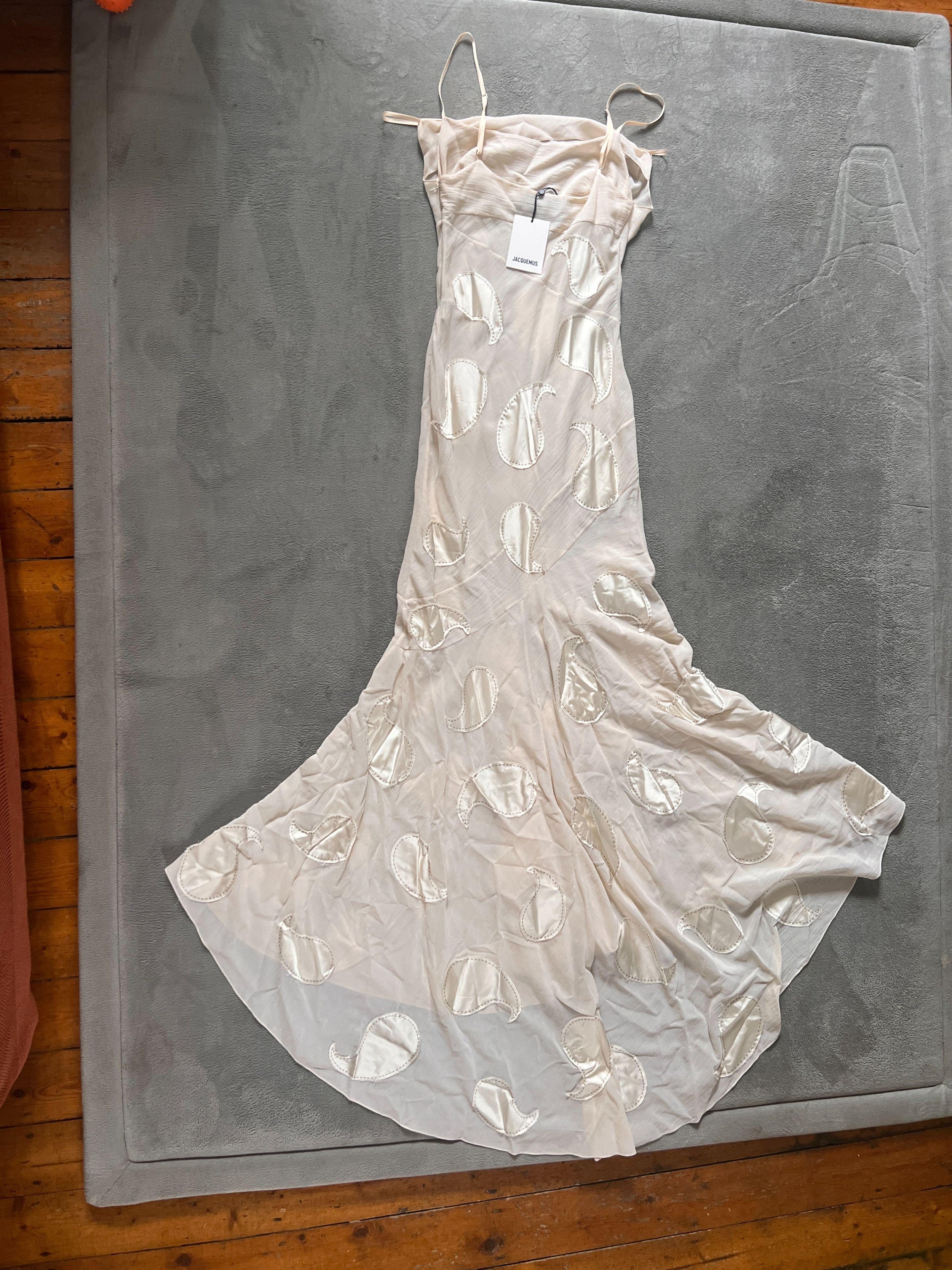 Ivory Cotton Draggiu Maxi Dress/Gown