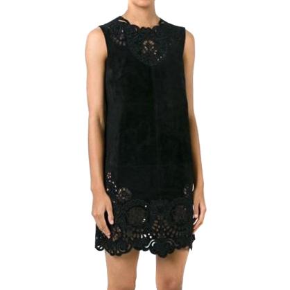 Dolce & Gabbana black suede shift tunic dress