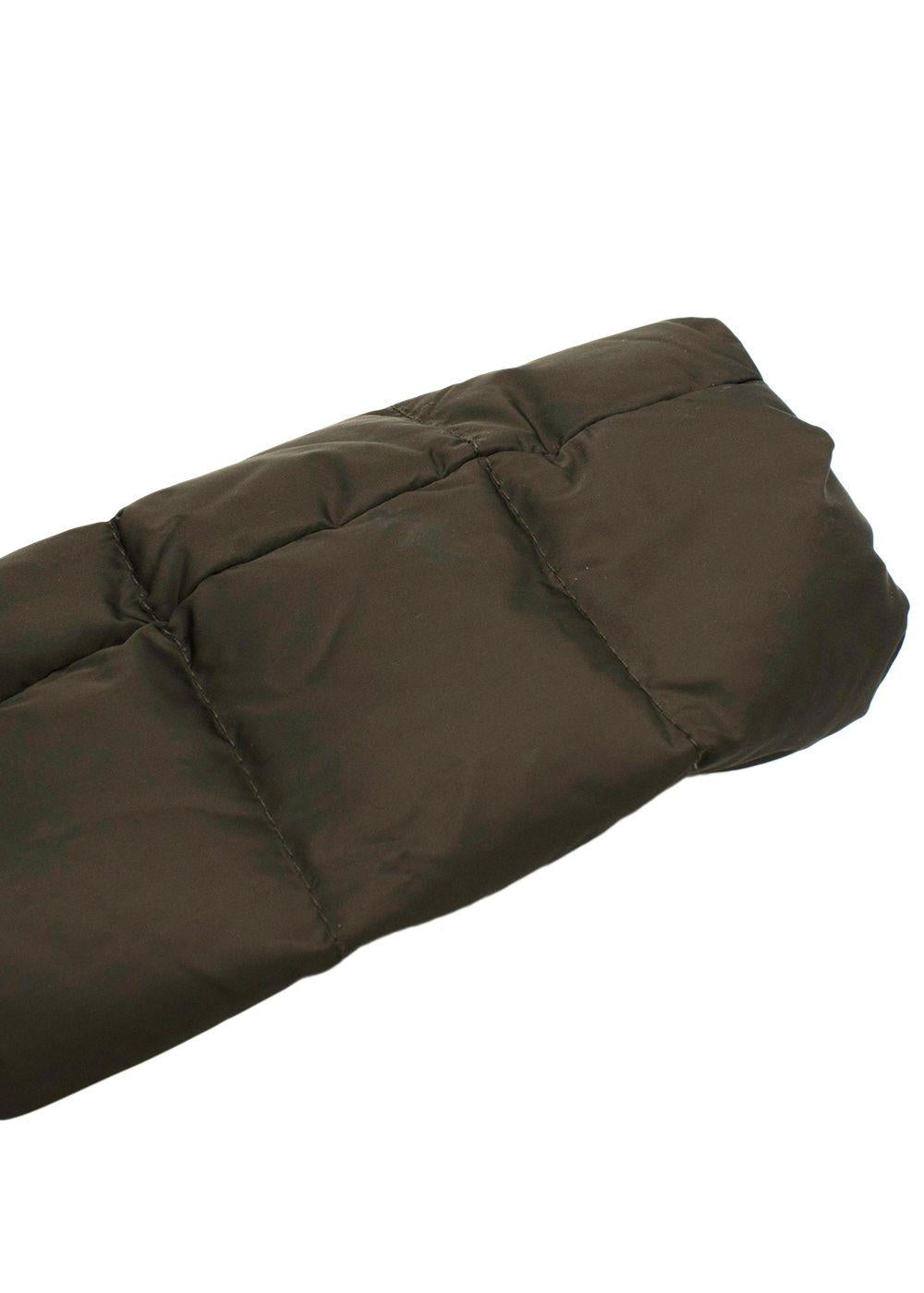 Moncler Khaki Longline Flammette Puffer Coat