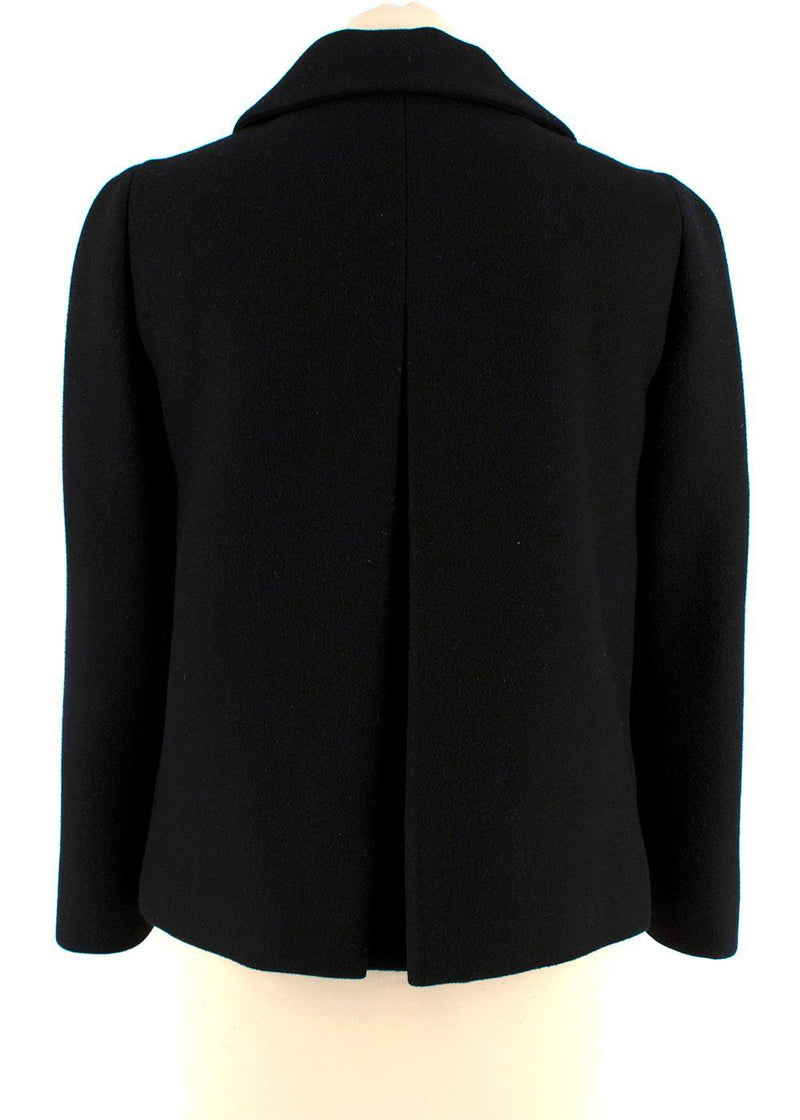 Miu Miu Black Wool Blend Double Breasted Jacket & A-line Mini Skirt