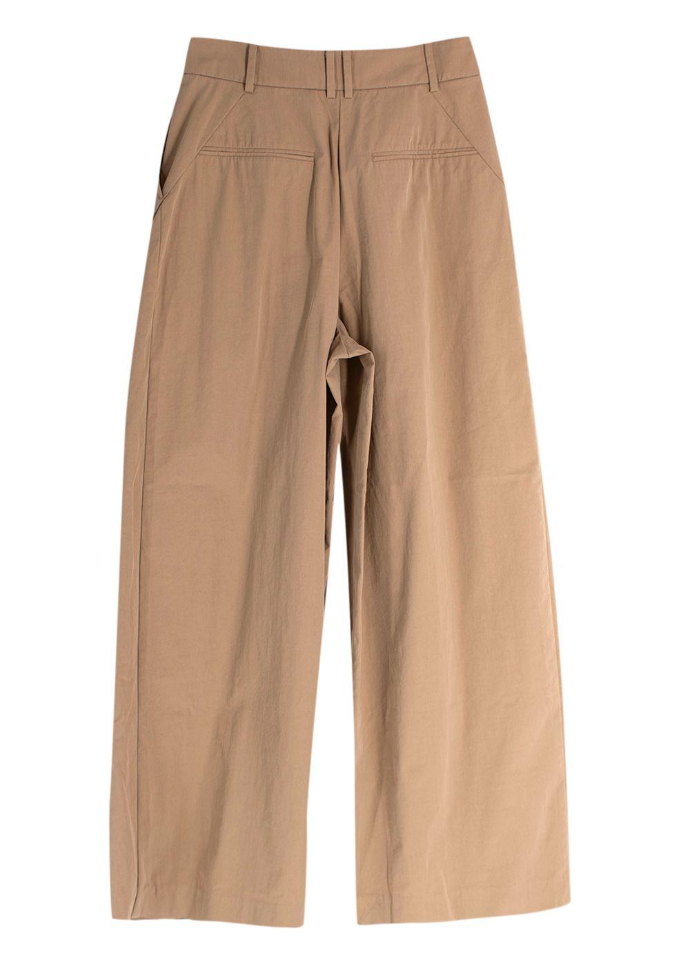 Rejina Pyo High Waist Wide Leg Tan Trousers
