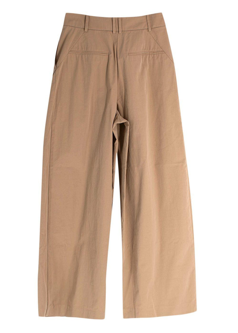 Rejina Pyo High Waist Wide Leg Tan Trousers