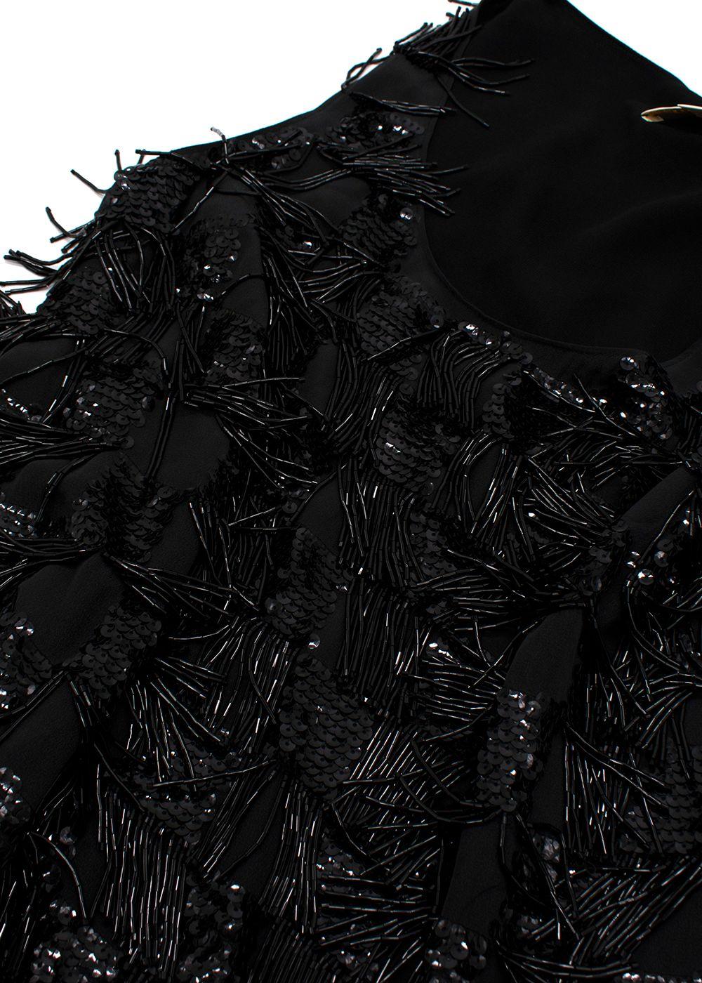 Erin Fetherston Black Beaded Flapper Dress