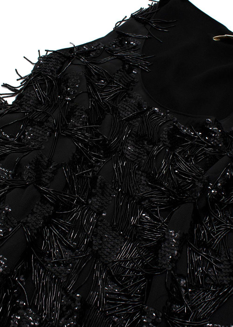 Erin Fetherston Black Beaded Flapper Dress