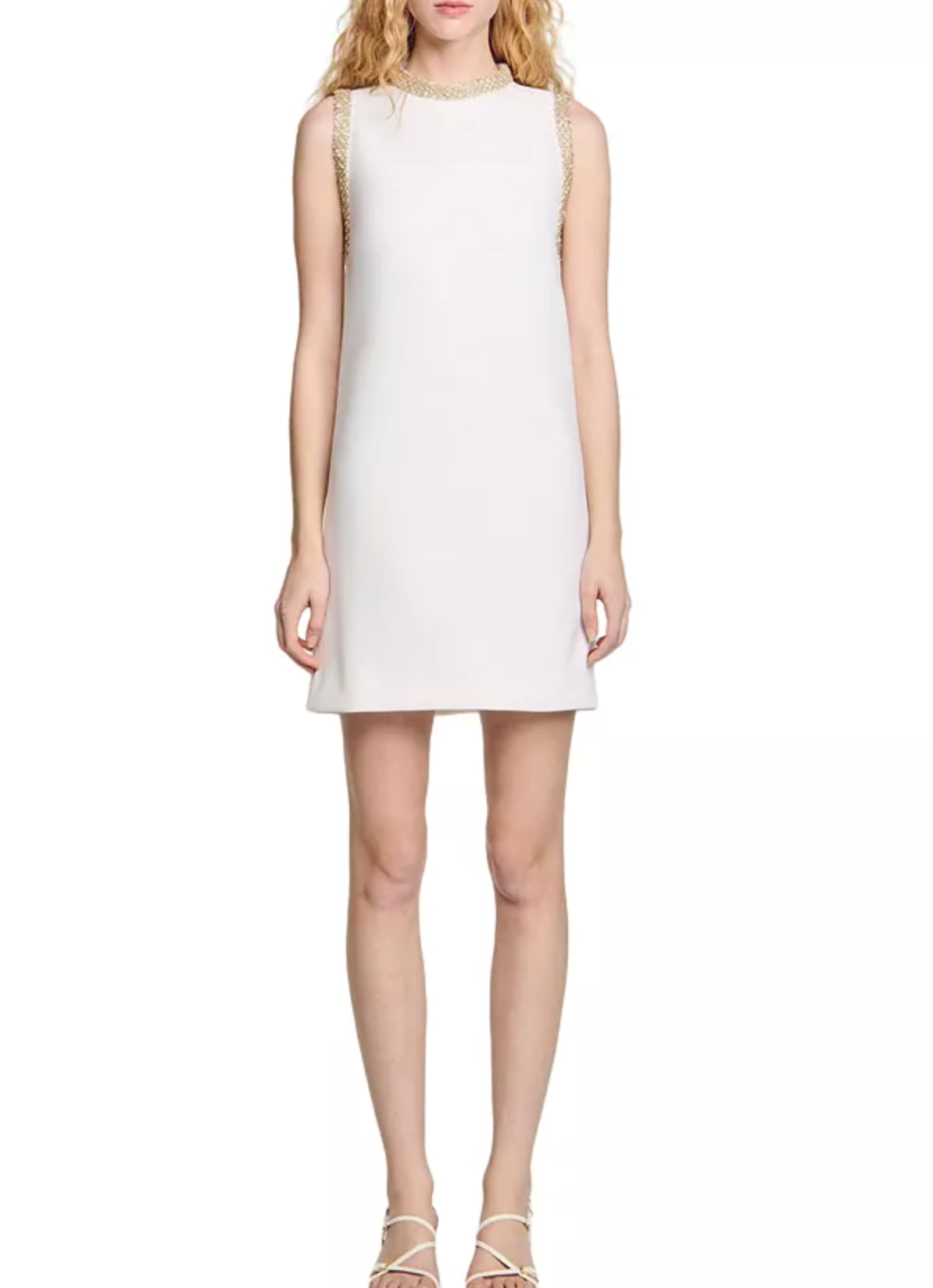 Sandro Short Dress With Rhinestone Trim