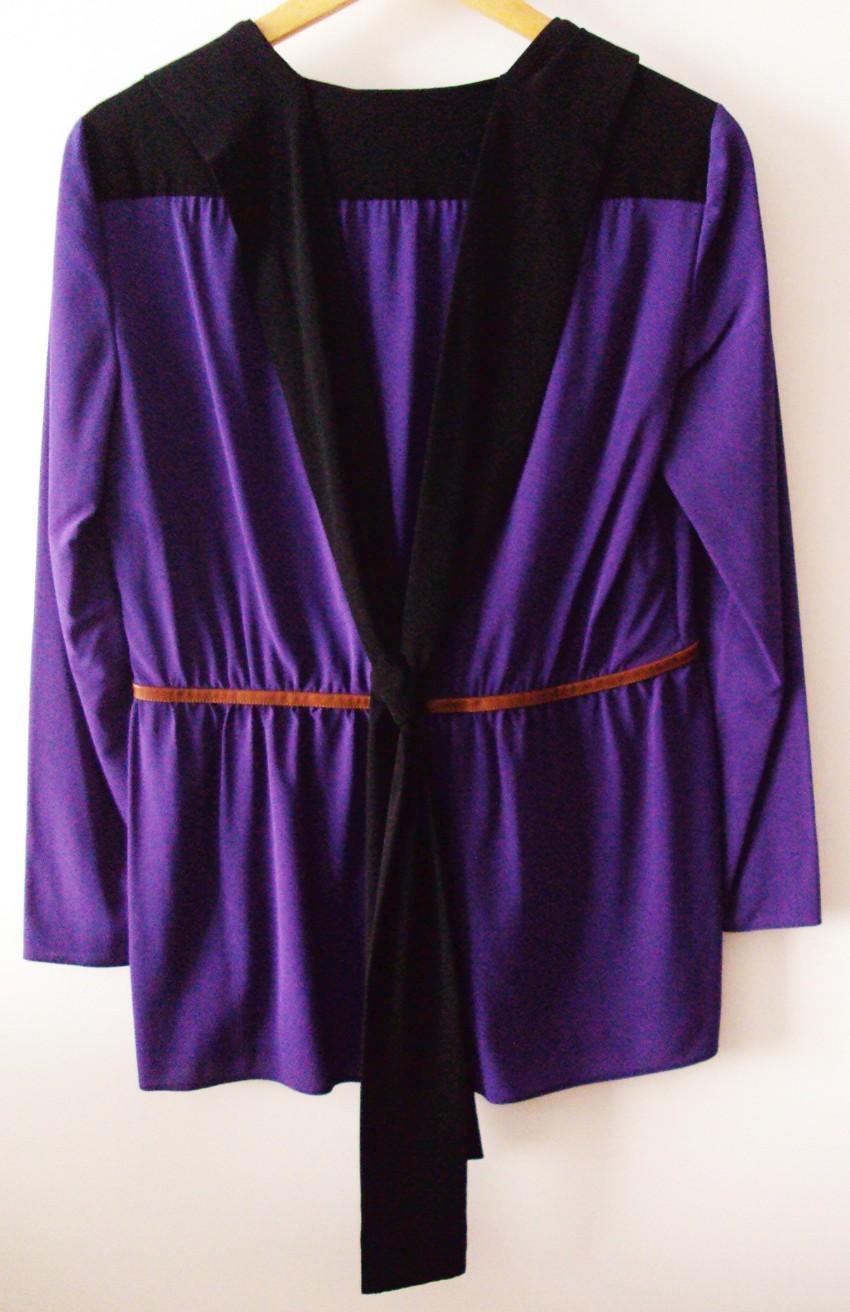 Prada Purple & Black Silk Blouse