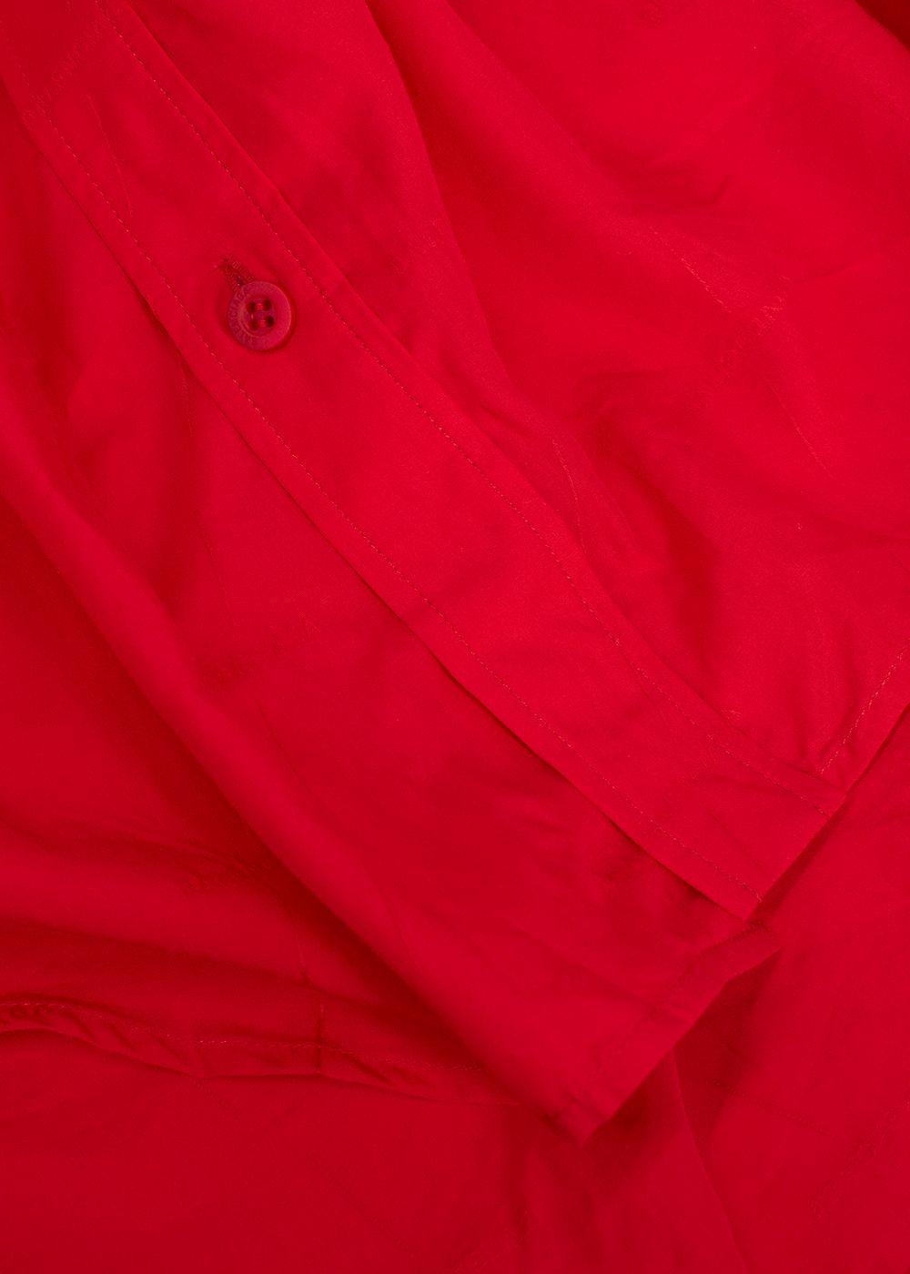 Balenciaga Red  Jacquard Oversized Silk Shirt